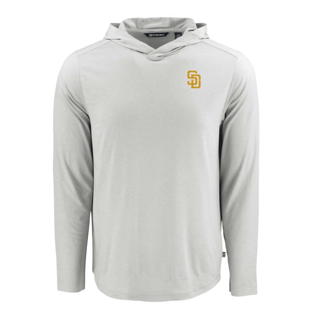 San Diego Padres Cutter & Buck Coastline Epic Comfort Recycled Eco Hoodie Long Sleeve T-Shirt for sale