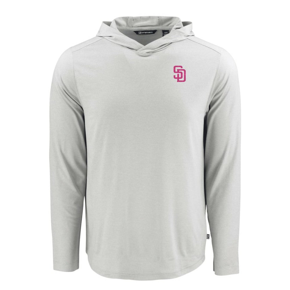 San Diego Padres Cutter & Buck Coastline Epic Comfort Recycled Eco Hoodie Long Sleeve T-Shirt Lifestyle