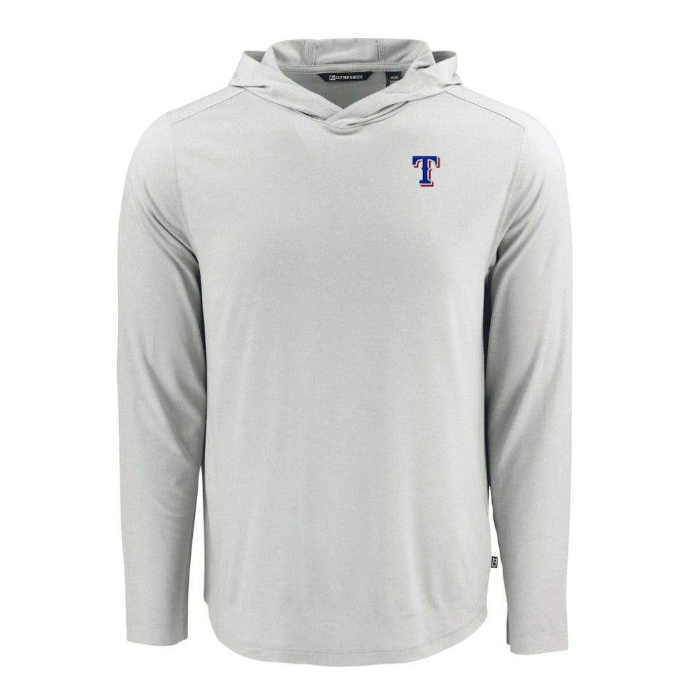 Texas Rangers Cutter & Buck Coastline Epic Comfort Recycled Eco Hoodie Long Sleeve T-Shirt for sale