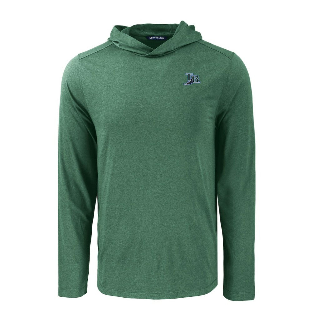 Tampa Bay Rays Cutter & Buck Coastline Epic Comfort Recycled Eco Hoodie Long Sleeve T-Shirt On Sale