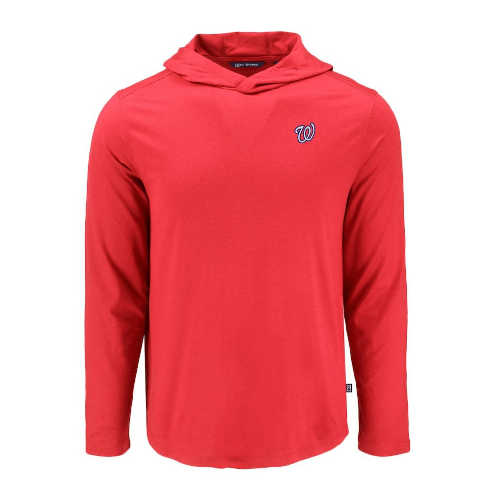 Washington Nationals Cutter & Buck Coastline Epic Comfort Recycled Eco Hoodie Long Sleeve T-Shirt Lifestyle