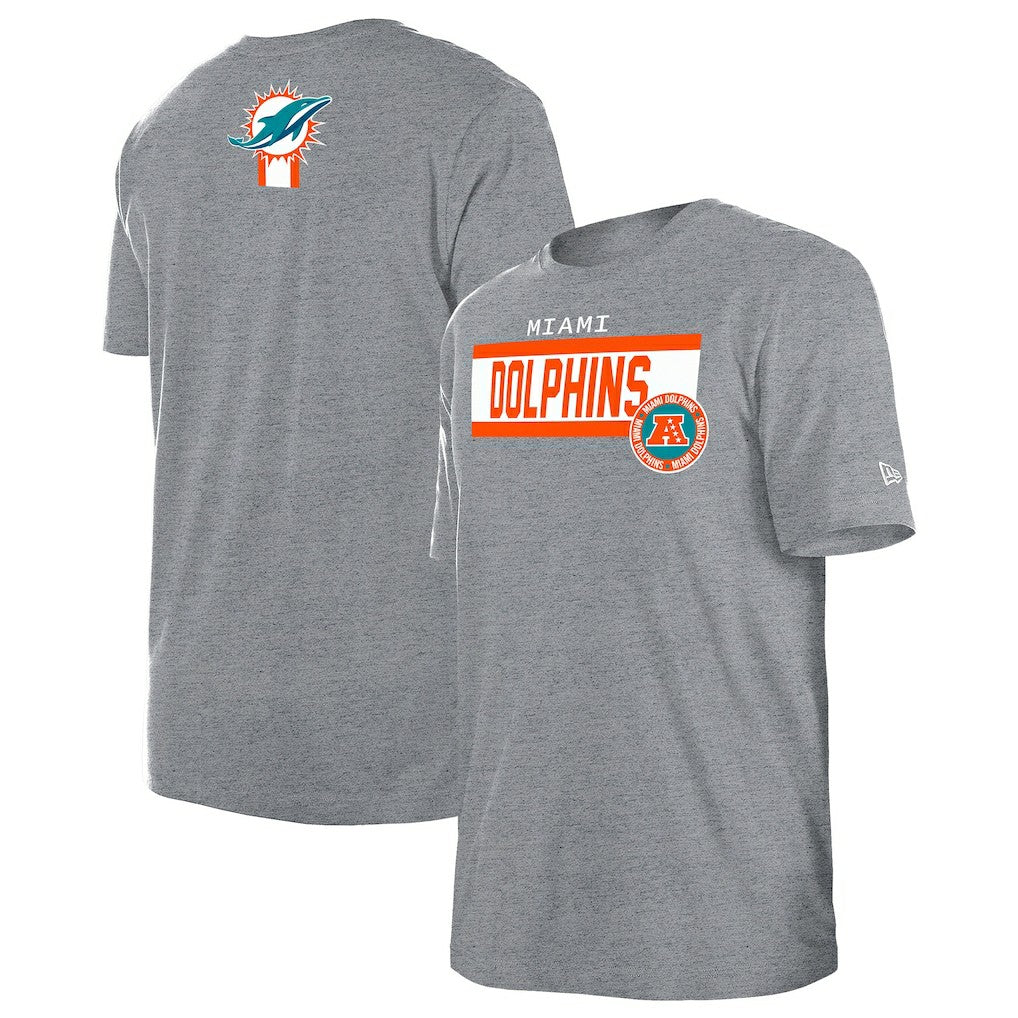 Miami Dolphins New Era 3rd Down High Density Print T-Shirt Gray - NFL