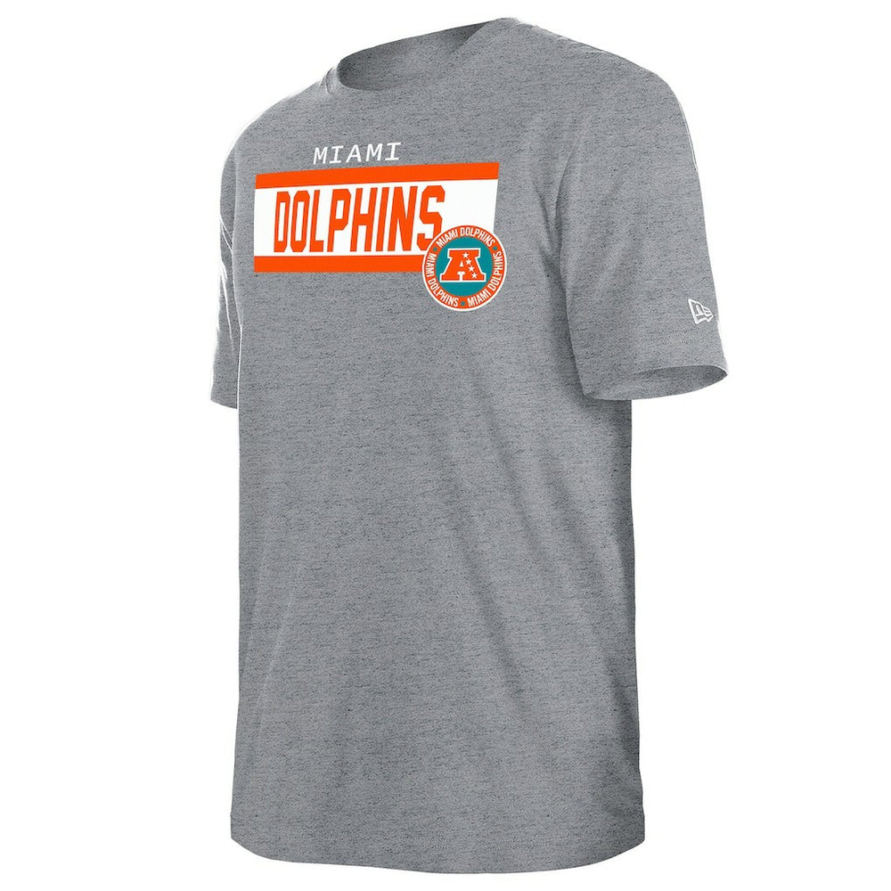 Miami Dolphins New Era 3rd Down High Density Print T-Shirt Gray - NFL