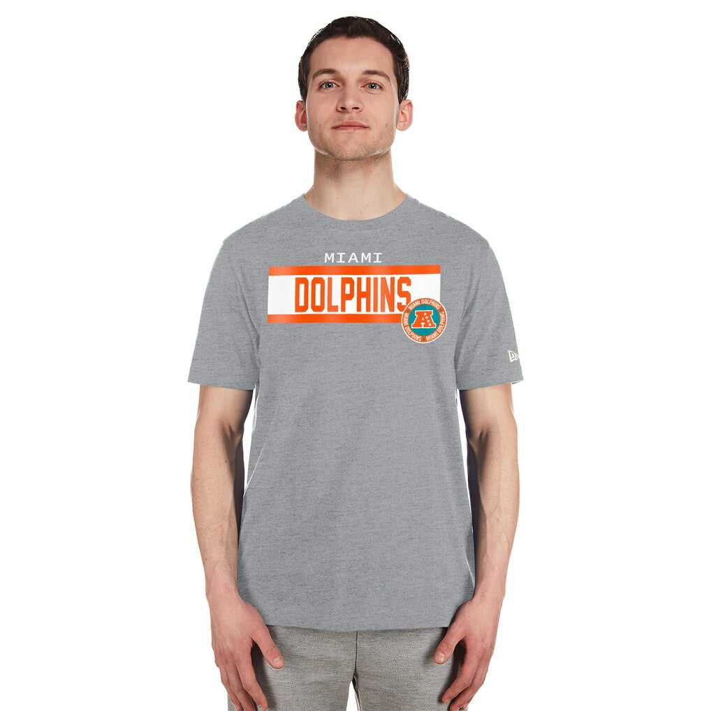 Miami Dolphins New Era 3rd Down High Density Print T-Shirt Gray - NFL