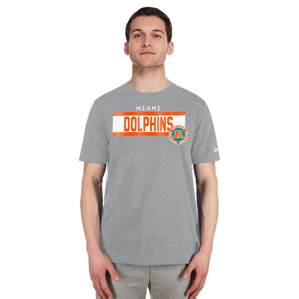 Miami Dolphins New Era 3rd Down High Density Print T-Shirt Gray - NFL