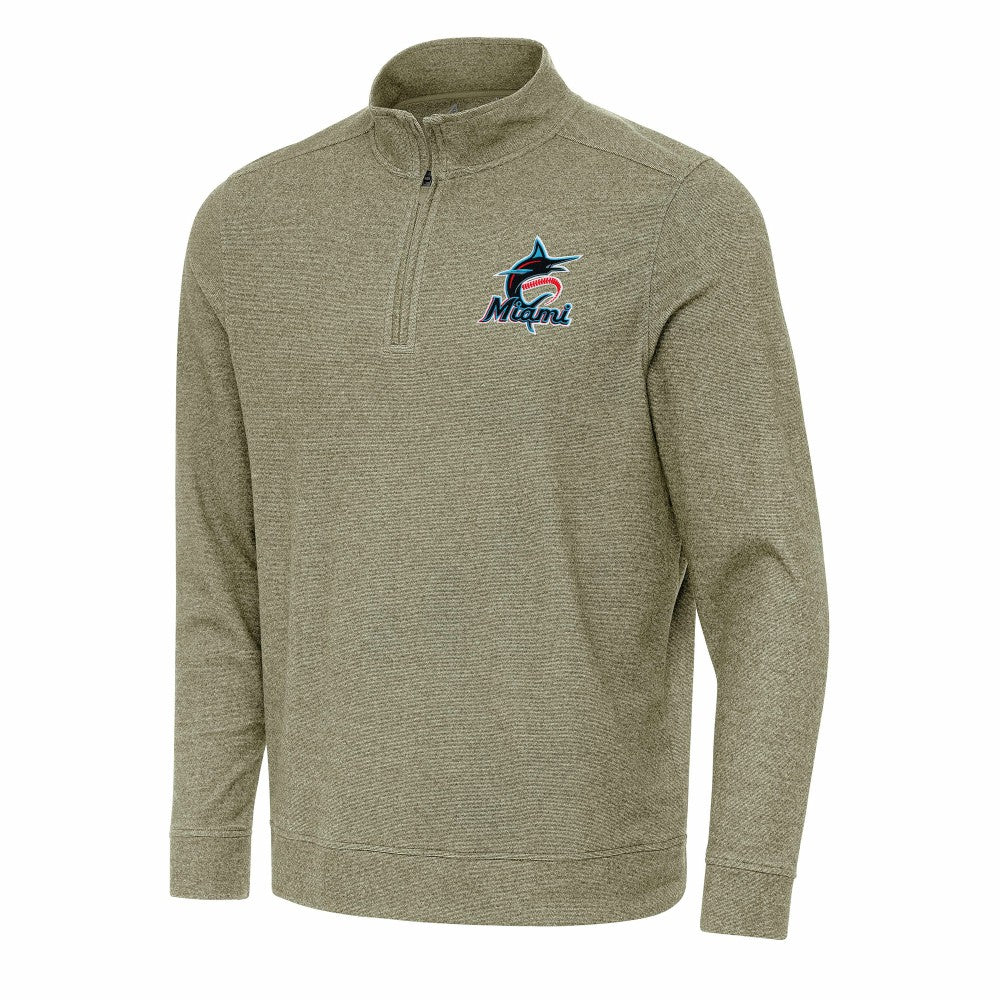 Miami Marlins Antigua Subtle Quarter-Zip Sweatshirt On Sale