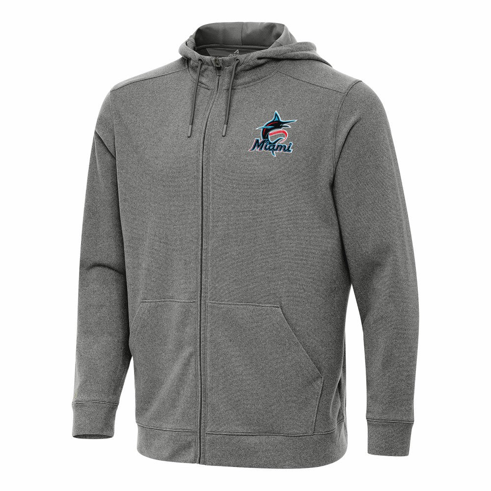 Miami Marlins Antigua Effortless Full-Zip Hooded Jacket Sale