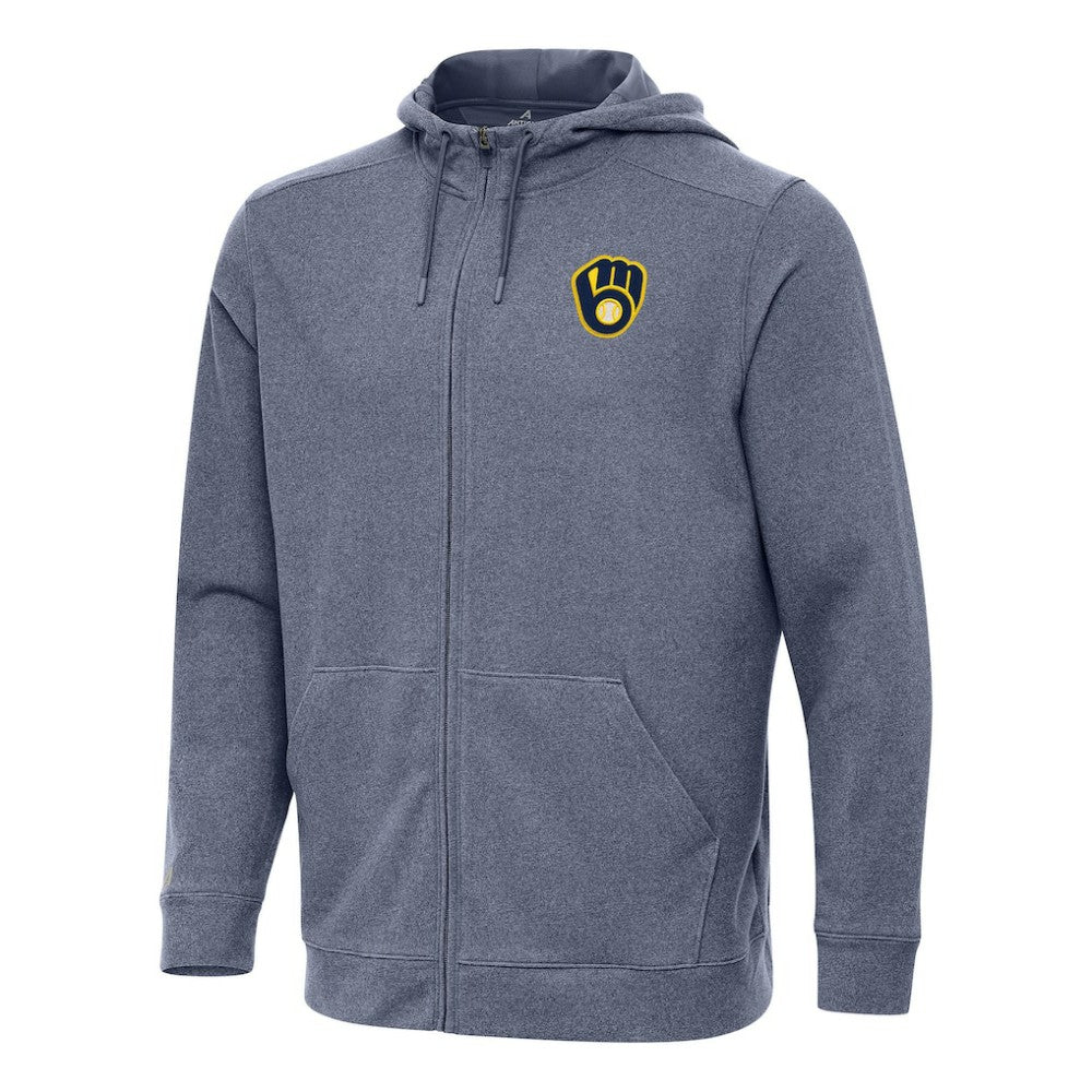 Milwaukee Brewers Antigua Effortless Full-Zip Hooded Jacket for sale
