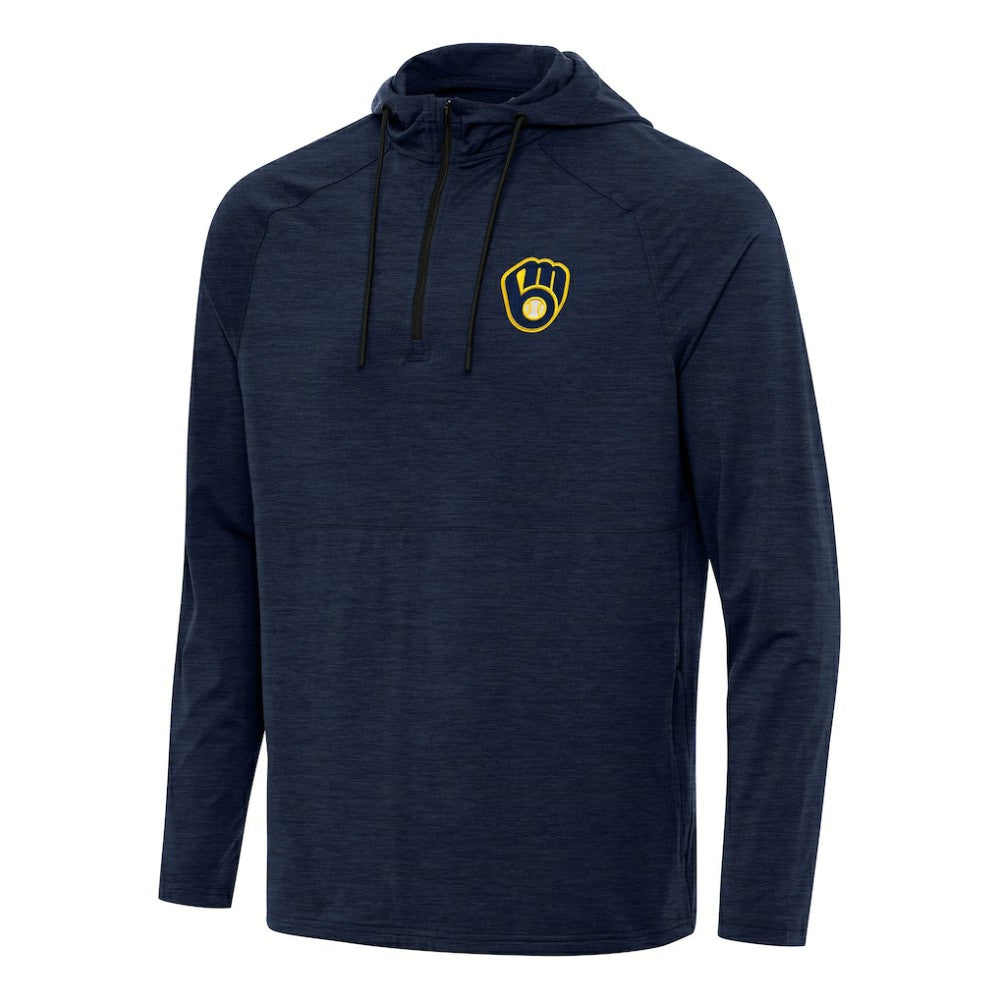 Milwaukee Brewers Antigua Spikes Quarter-Zip Pullover Hoodie Clearance