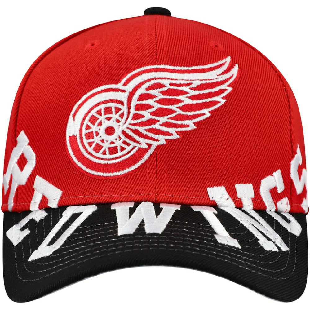 Detroit Red Wings - Mitchell & Ness Underarch Two-Tone Pro Crown Snapback Hat Red/Black