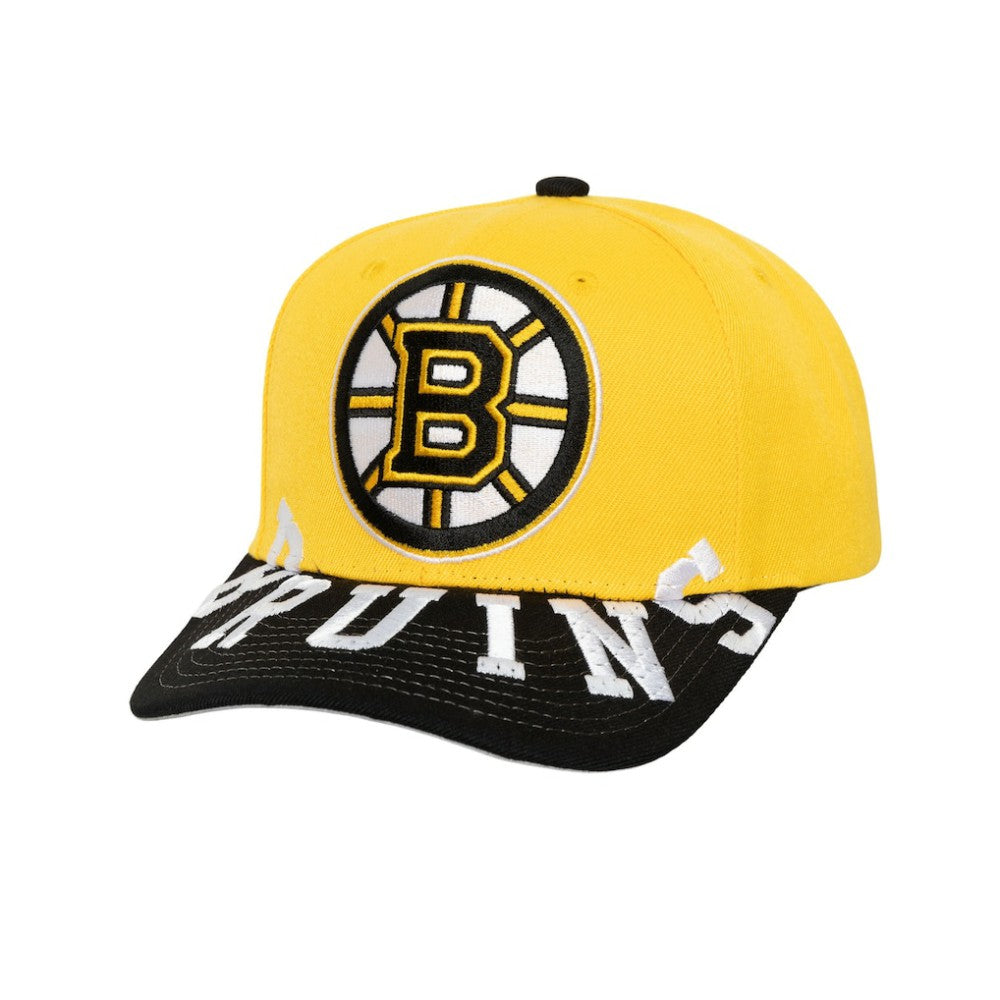 Boston Bruins Mitchell & Ness Underarch Two-Tone Pro Crown Snapback Hat Gold/Black