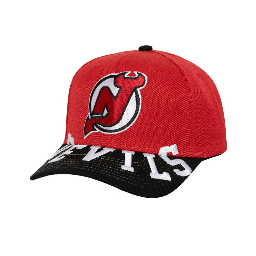 New Jersey Devils - Mitchell & Ness Underarch Two-Tone Pro Crown Snapback Hat Red/Black