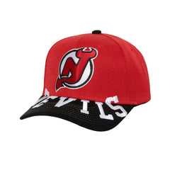 New Jersey Devils - Mitchell & Ness Underarch Two-Tone Pro Crown Snapback Hat Red/Black