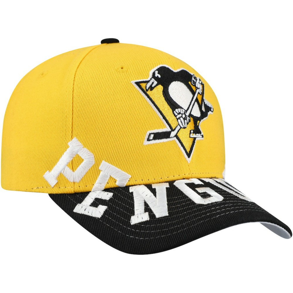 Pittsburgh Penguins Mitchell & Ness Underarch Two-Tone Pro Crown Snapback Hat Gold/Black