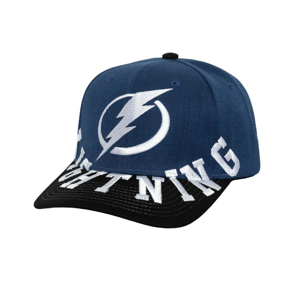 Tampa Bay Lightning - Mitchell & Ness Underarch Two-Tone Pro Crown Snapback Hat Blue/Black