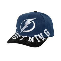 Tampa Bay Lightning - Mitchell & Ness Underarch Two-Tone Pro Crown Snapback Hat Blue/Black