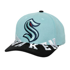 Seattle Kraken Mitchell & Ness Underarch Two-Tone Pro Crown Snapback Hat Light Blue/Black
