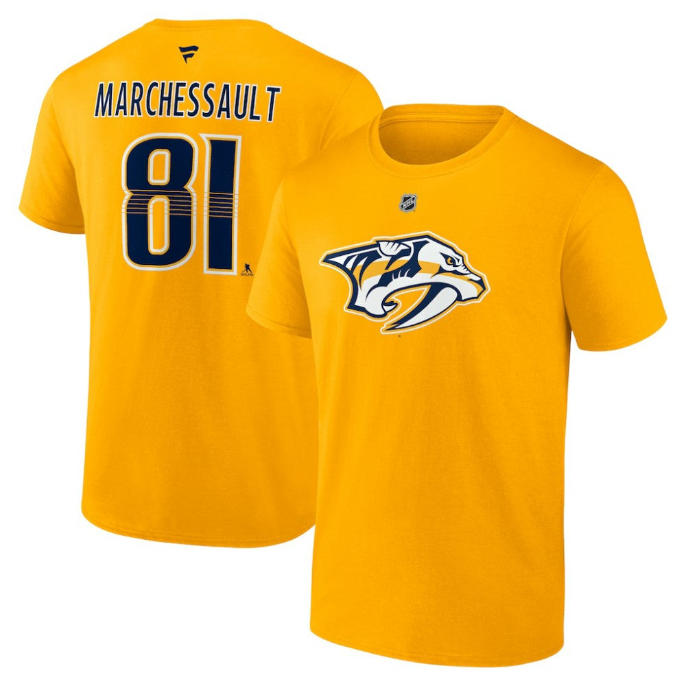 Jonathan Marchessault Nashville Predators - Fanatics Authentic Stack Name & Number T-Shirt Gold