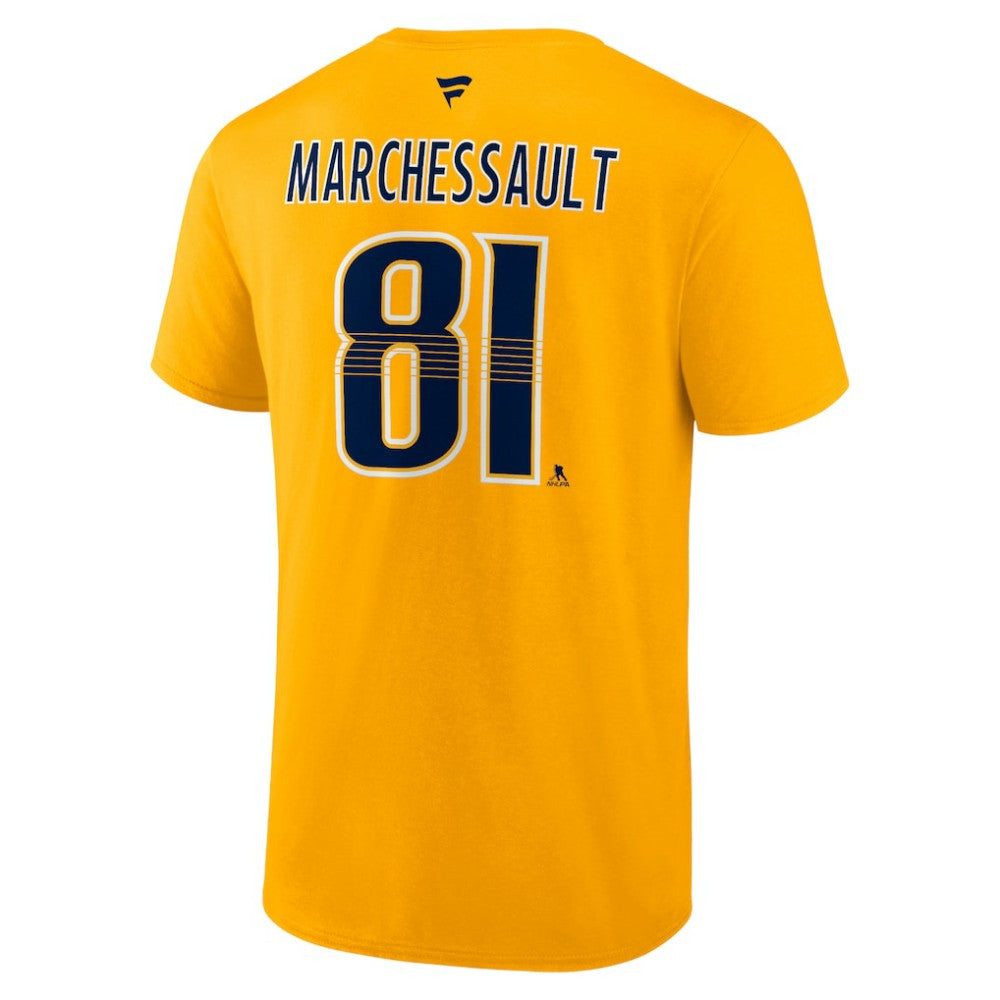 Jonathan Marchessault Nashville Predators - Fanatics Authentic Stack Name & Number T-Shirt Gold