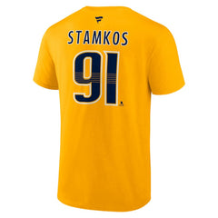 Steven Stamkos Nashville Predators - Fanatics Authentic Stack Name & Number T-Shirt Gold