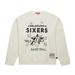 Mitchell & Ness - Philadelphia 76ers Women's Hardwood Classics Pullover Sweatshirt - Cream
