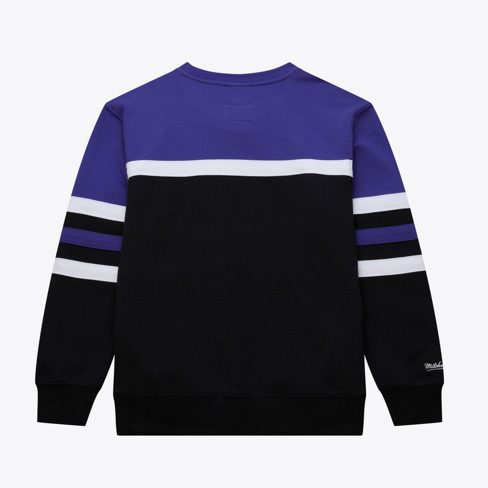 Mitchell & Ness - Utah Jazz Hardwood Classics Vintage Logo Head Coach Pullover Sweatshirt - Black/Purple