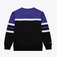 Mitchell & Ness - Utah Jazz Hardwood Classics Vintage Logo Head Coach Pullover Sweatshirt - Black/Purple
