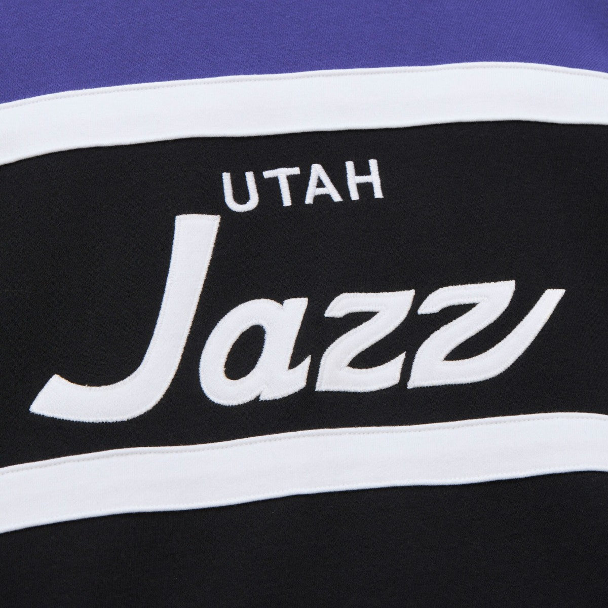 Mitchell & Ness - Utah Jazz Hardwood Classics Vintage Logo Head Coach Pullover Sweatshirt - Black/Purple