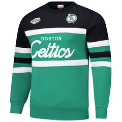 Mitchell & Ness - Boston Celtics Hardwood Classics Vintage Logo Head Coach Pullover Sweatshirt - Kelly Green/Black