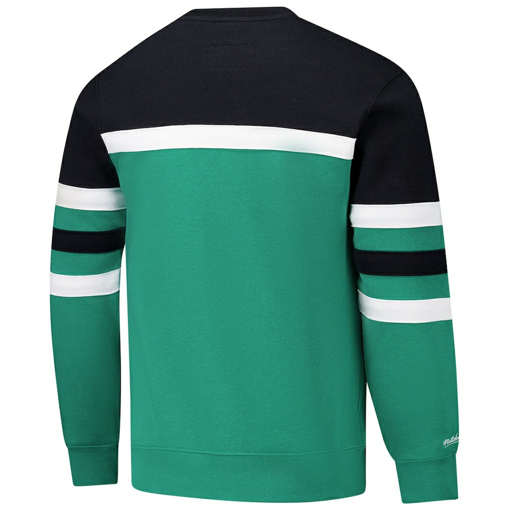Mitchell & Ness - Boston Celtics Hardwood Classics Vintage Logo Head Coach Pullover Sweatshirt - Kelly Green/Black