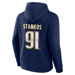 Steven Stamkos Nashville Predators - Fanatics Authentic Stack Name & Number Tri-Blend Pullover Hoodie Navy