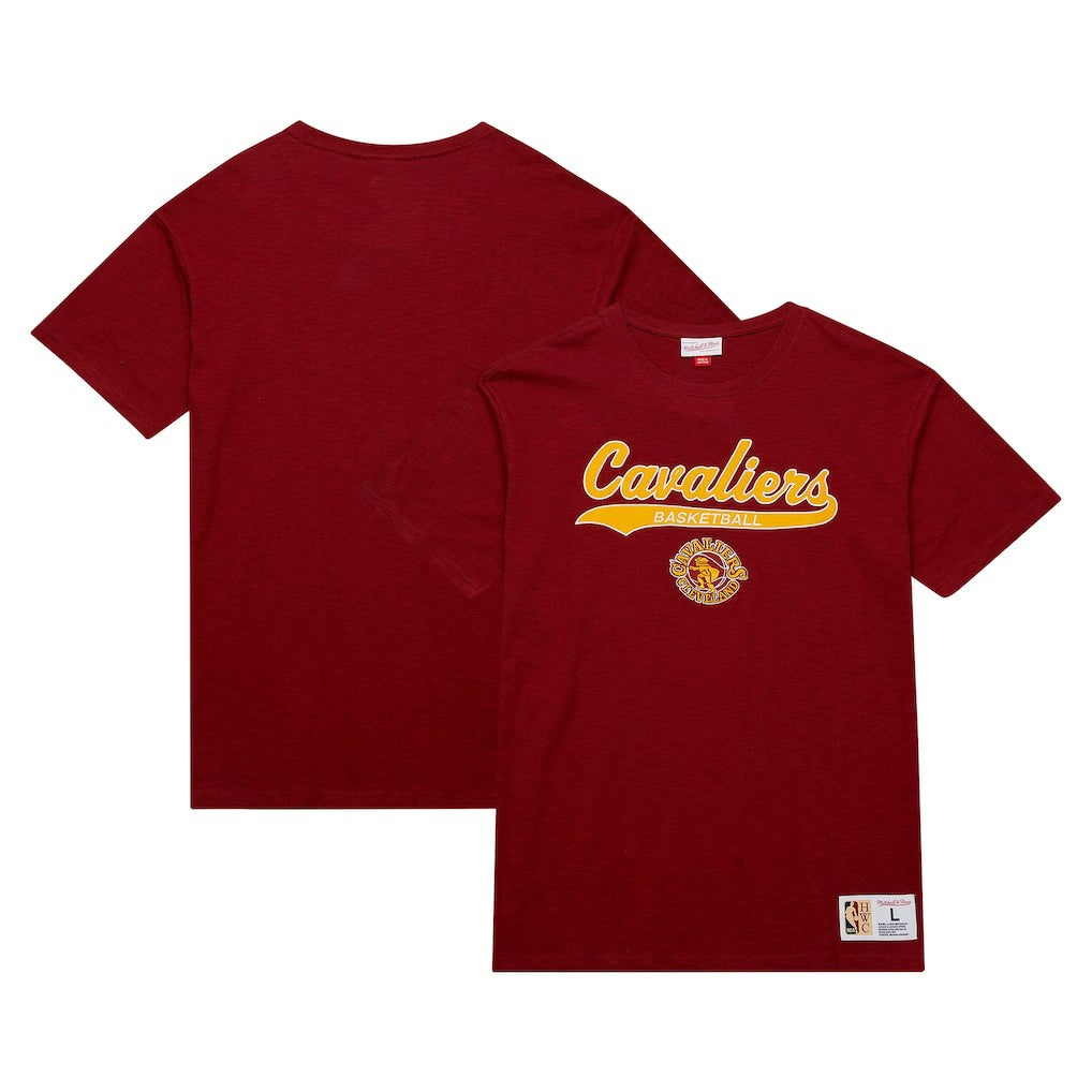 Mitchell & Ness - Cleveland Cavaliers Hardwood Classics Felt Applique Slub T-Shirt - Wine
