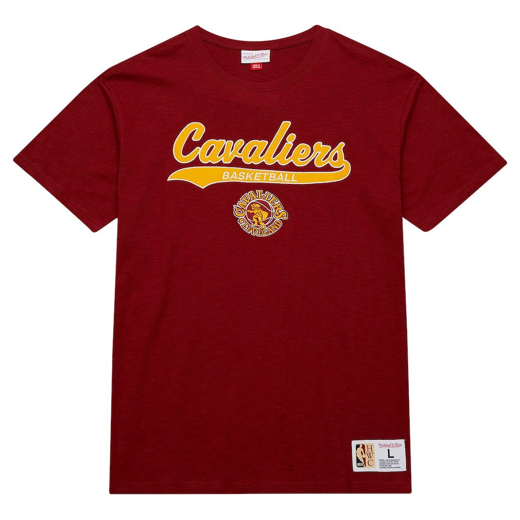 Mitchell & Ness - Cleveland Cavaliers Hardwood Classics Felt Applique Slub T-Shirt - Wine