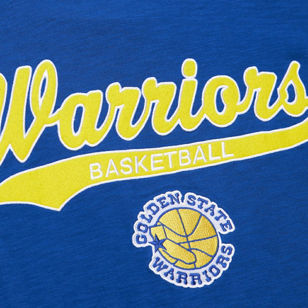 Mitchell & Ness - Golden State Warriors Hardwood Classics Felt Applique Slub T-Shirt - Royal