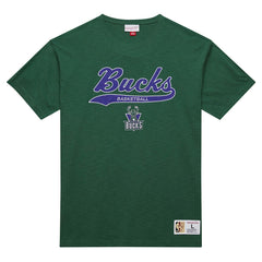 Mitchell & Ness - Milwaukee Bucks Hardwood Classics Felt Applique Slub T-Shirt - Green