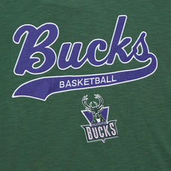 Mitchell & Ness - Milwaukee Bucks Hardwood Classics Felt Applique Slub T-Shirt - Green