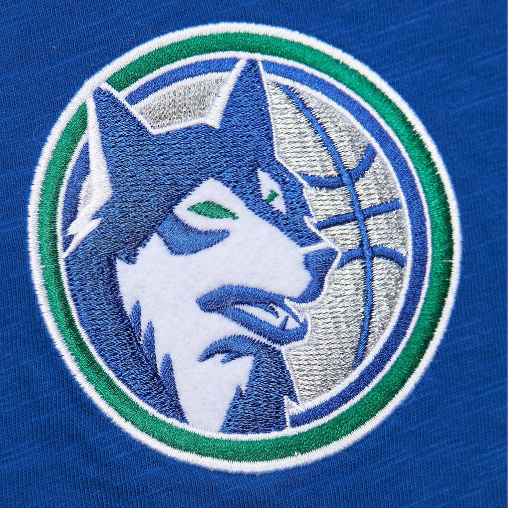Mitchell & Ness - Minnesota Timberwolves Hardwood Classics Felt Applique Slub T-Shirt - Blue