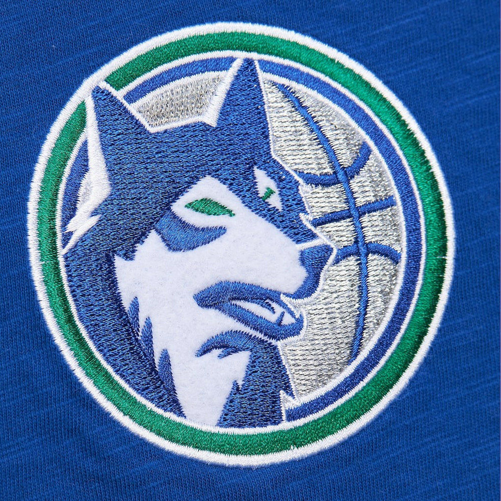 Mitchell & Ness - Minnesota Timberwolves Hardwood Classics Felt Applique Slub T-Shirt - Blue
