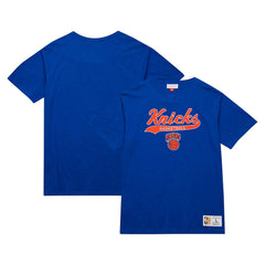 Mitchell & Ness - New York Knicks Hardwood Classics Felt Applique Slub T-Shirt - Blue