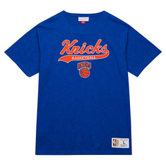 Mitchell & Ness - New York Knicks Hardwood Classics Felt Applique Slub T-Shirt - Blue