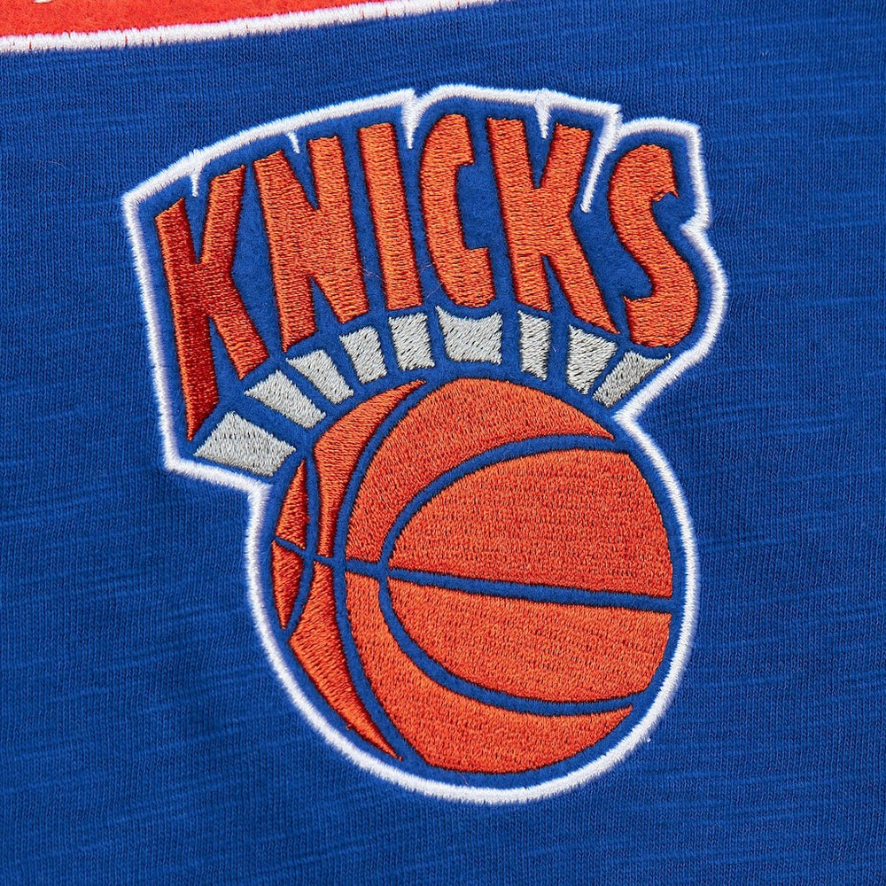 Mitchell & Ness - New York Knicks Hardwood Classics Felt Applique Slub T-Shirt - Blue