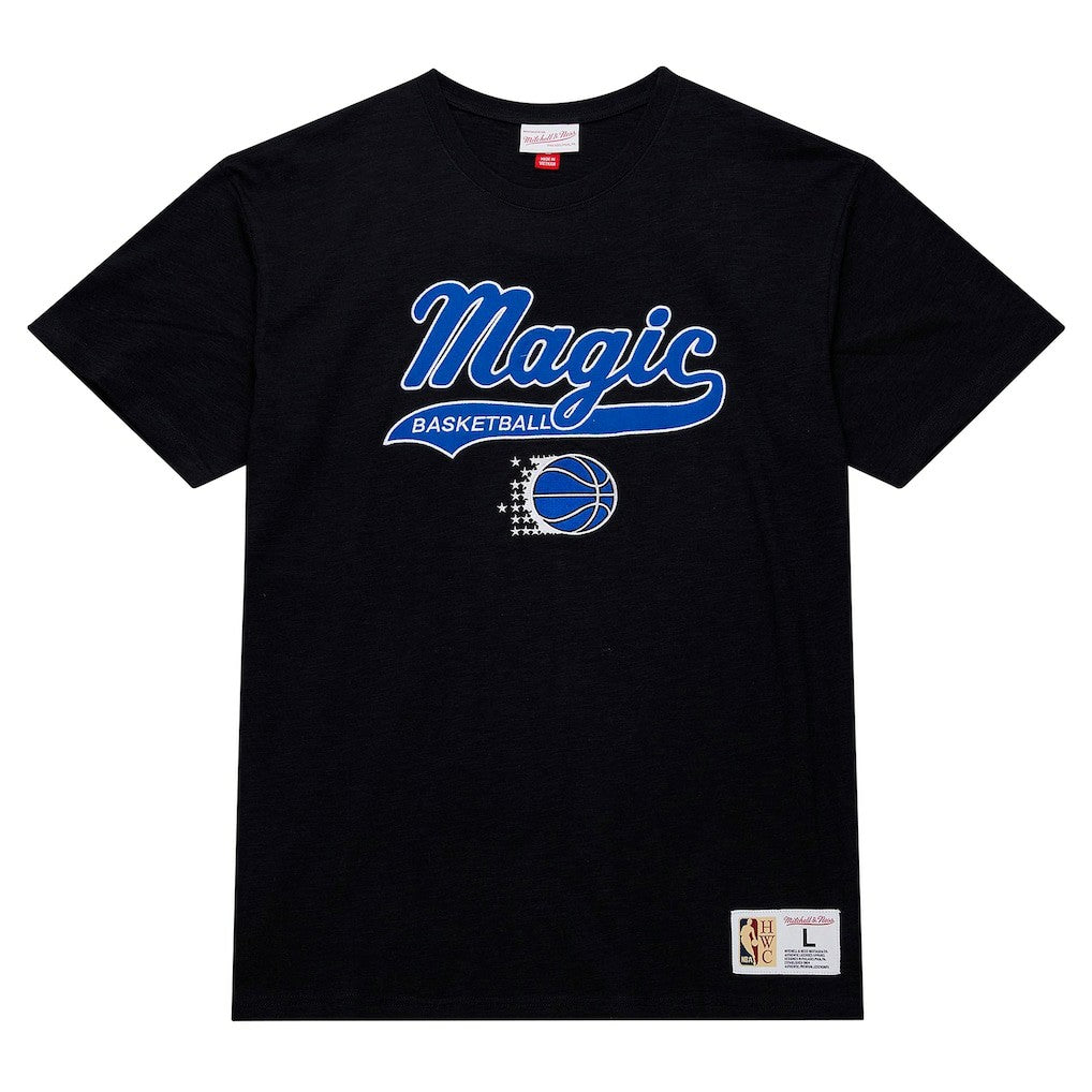 Mitchell & Ness - Orlando Magic Hardwood Classics Felt Applique Slub T-Shirt - Black