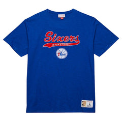 Mitchell & Ness - Philadelphia 76ers Hardwood Classics Felt Applique Slub T-Shirt - Royal