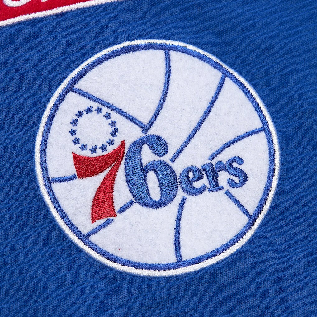 Mitchell & Ness - Philadelphia 76ers Hardwood Classics Felt Applique Slub T-Shirt - Royal