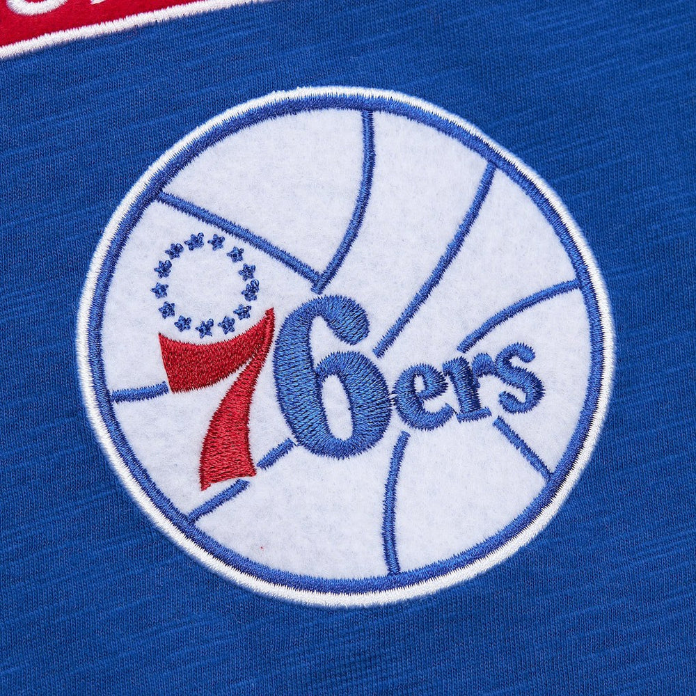 Mitchell & Ness - Philadelphia 76ers Hardwood Classics Felt Applique Slub T-Shirt - Royal