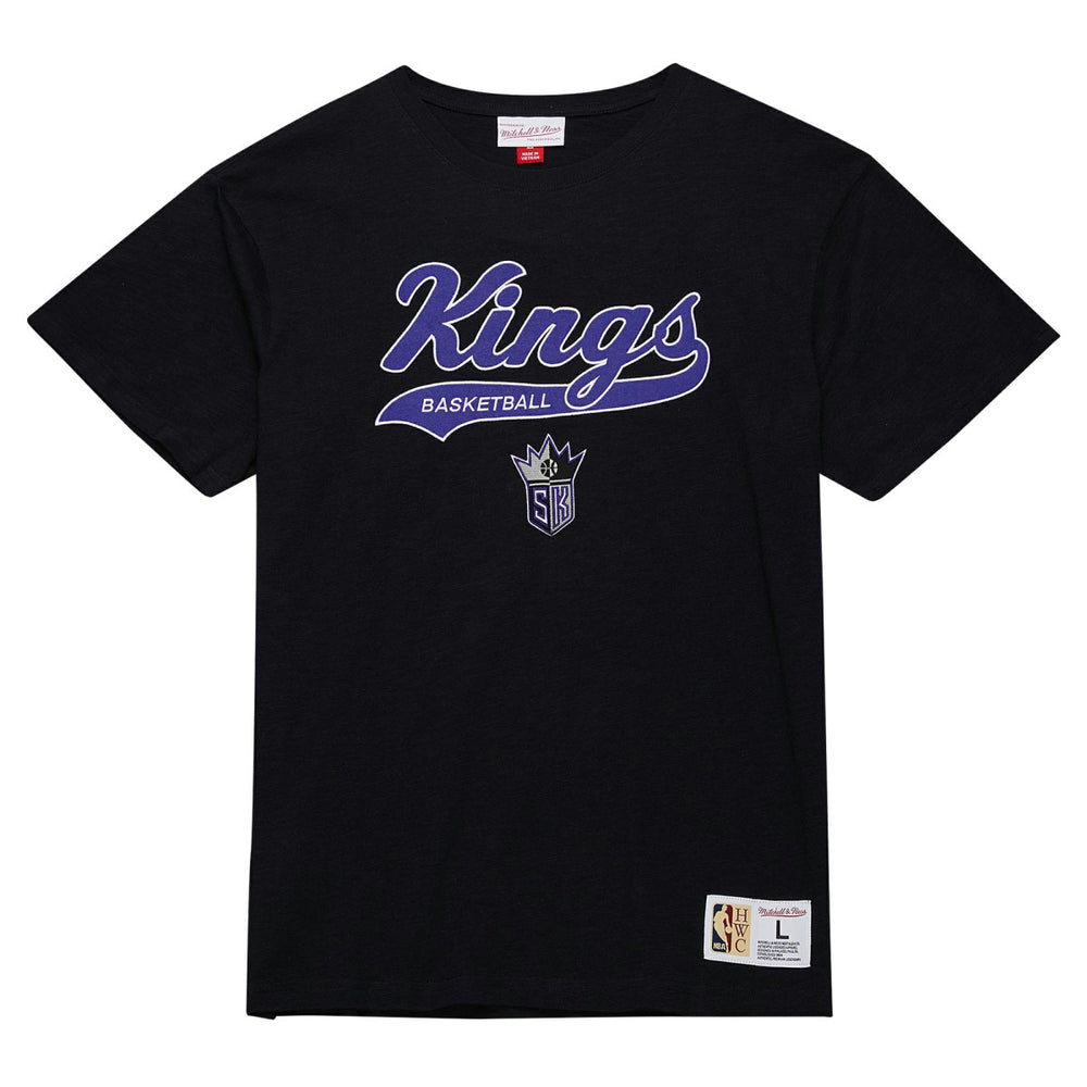 Mitchell & Ness - Sacramento Kings Hardwood Classics Felt Applique Slub T-Shirt - Black