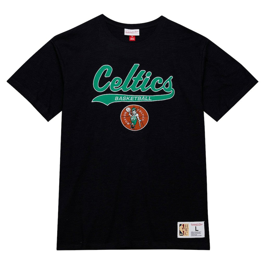 Mitchell & Ness - Boston Celtics Hardwood Classics Felt Applique Slub T-Shirt - Black