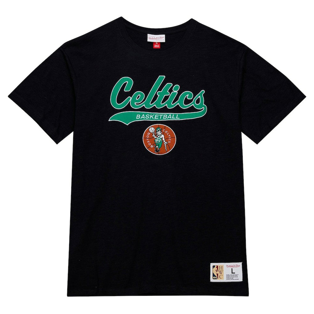 Mitchell & Ness - Boston Celtics Hardwood Classics Felt Applique Slub T-Shirt - Black
