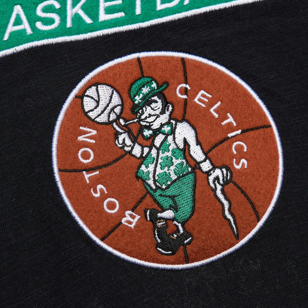 Mitchell & Ness - Boston Celtics Hardwood Classics Felt Applique Slub T-Shirt - Black
