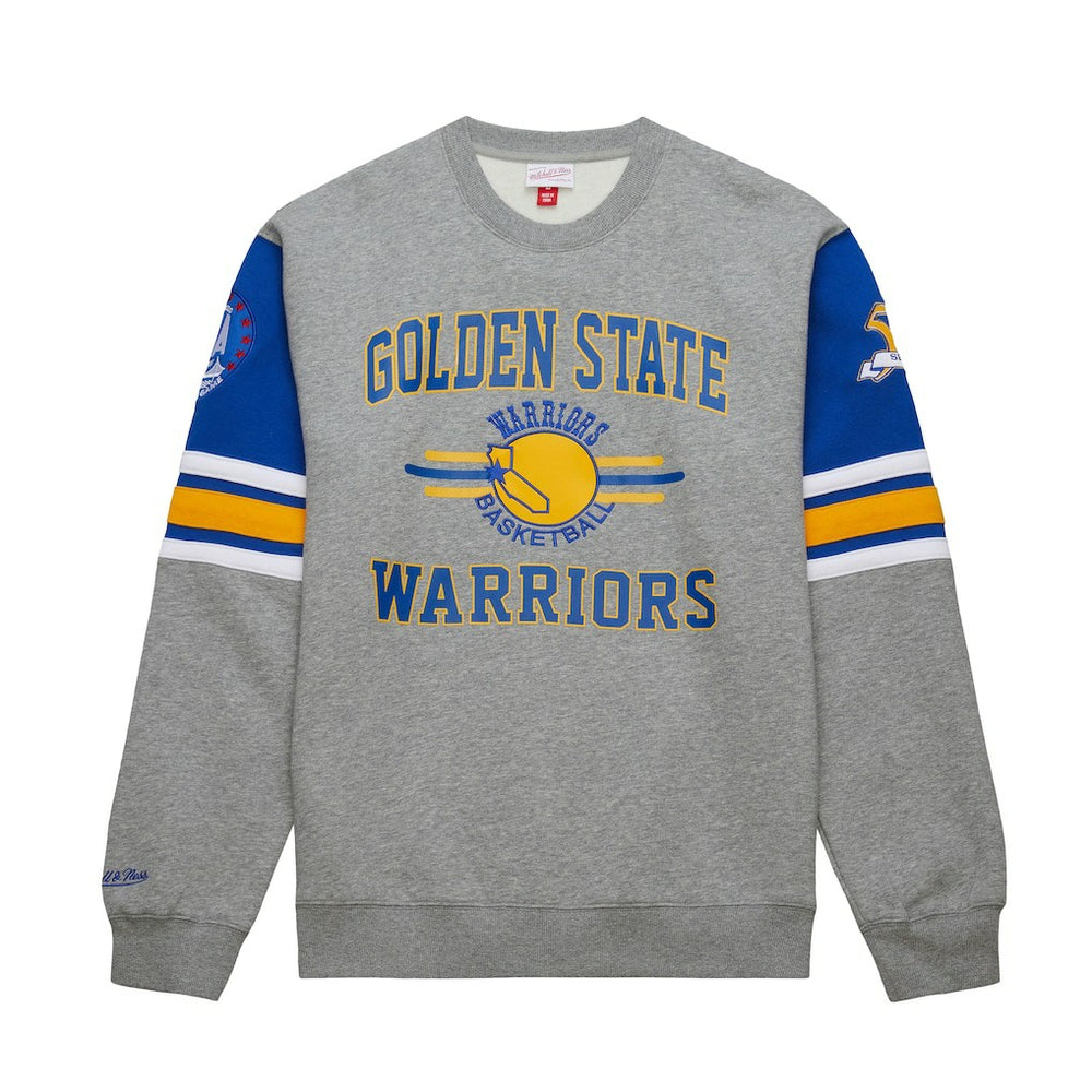 Mitchell & Ness - Golden State Warriors Hardwood Classics All Over 4.0 Pullover Sweatshirt - Heather Gray
